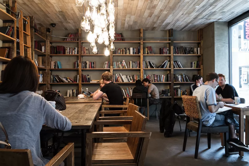 Coffee Shop with Books